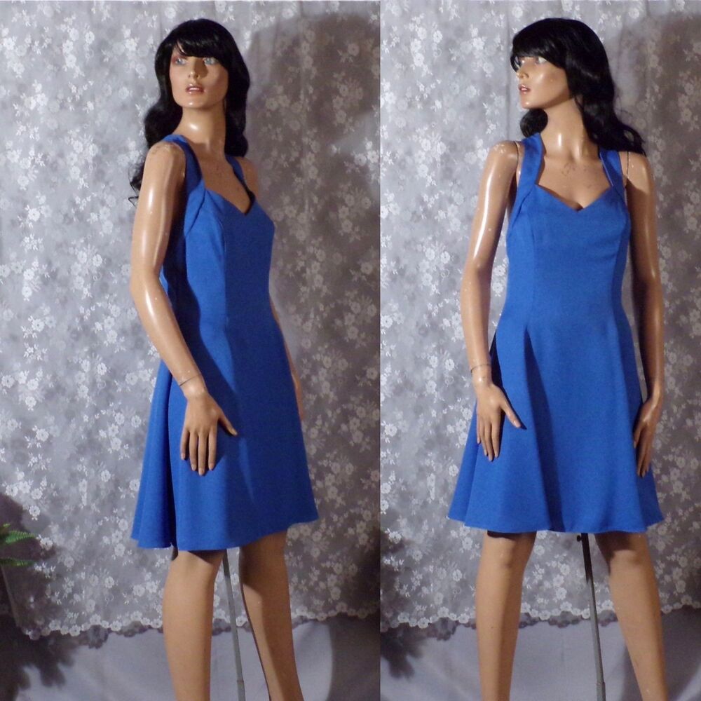 Vintage 90s Blue Cocktail Dress Size Small 1990s Retro Mini Homecoming Glam Chic